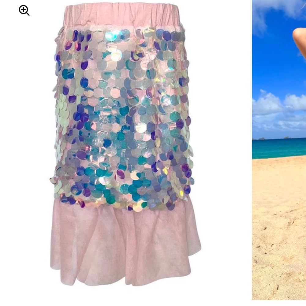 Lola + The Boys Iridescent Mermaid Sequin Skirt/Cover-Up - Picture 2 of 5